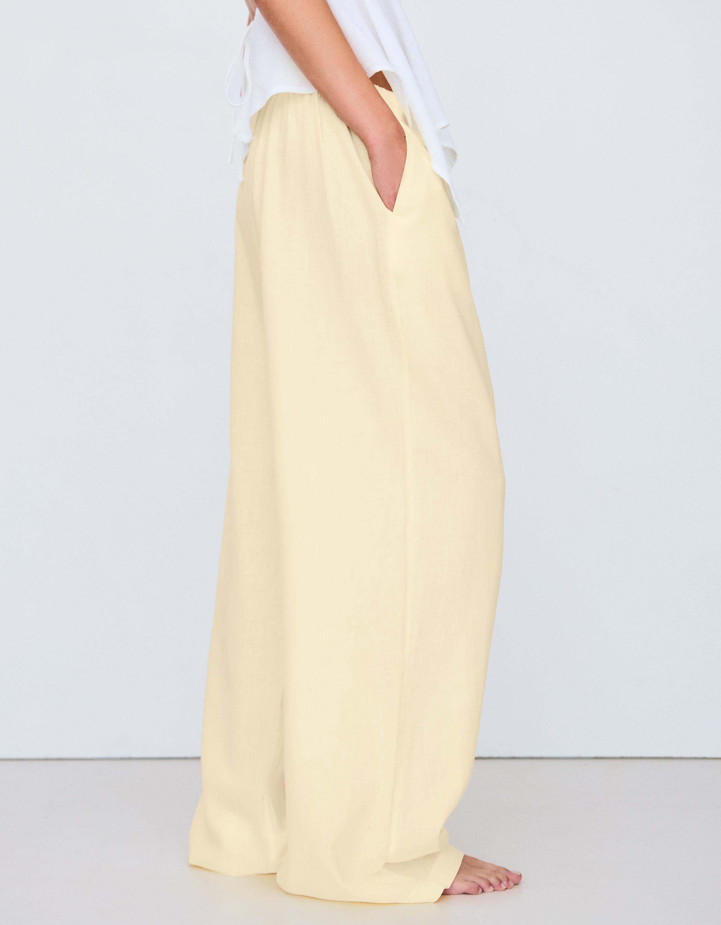 Elasticated waist trousers — Yellow