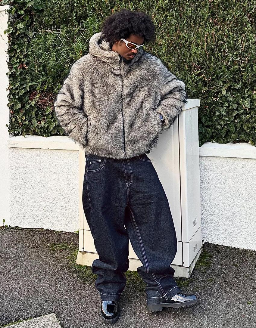 Jeans barrel fit-Marine