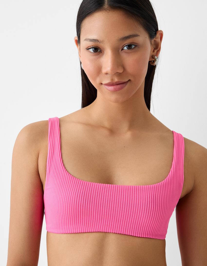 توب بكيني مقلم محاك-فوشيا-5