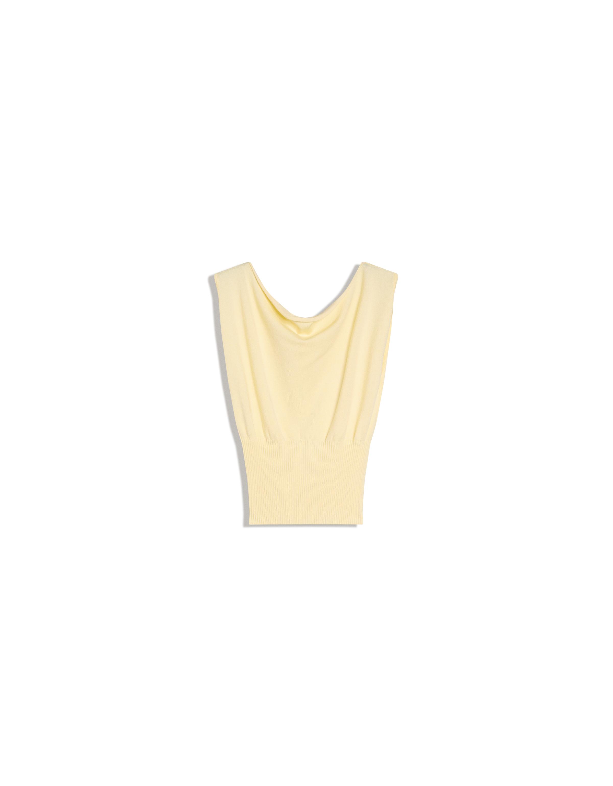 Knit boat neck top — Yellow