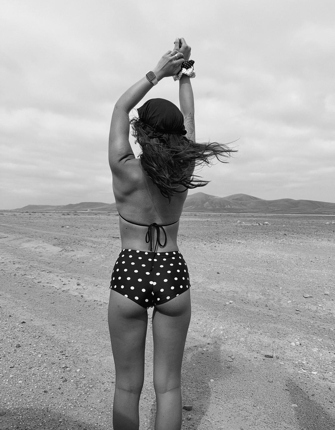 Polka dot culotte bikini bottoms