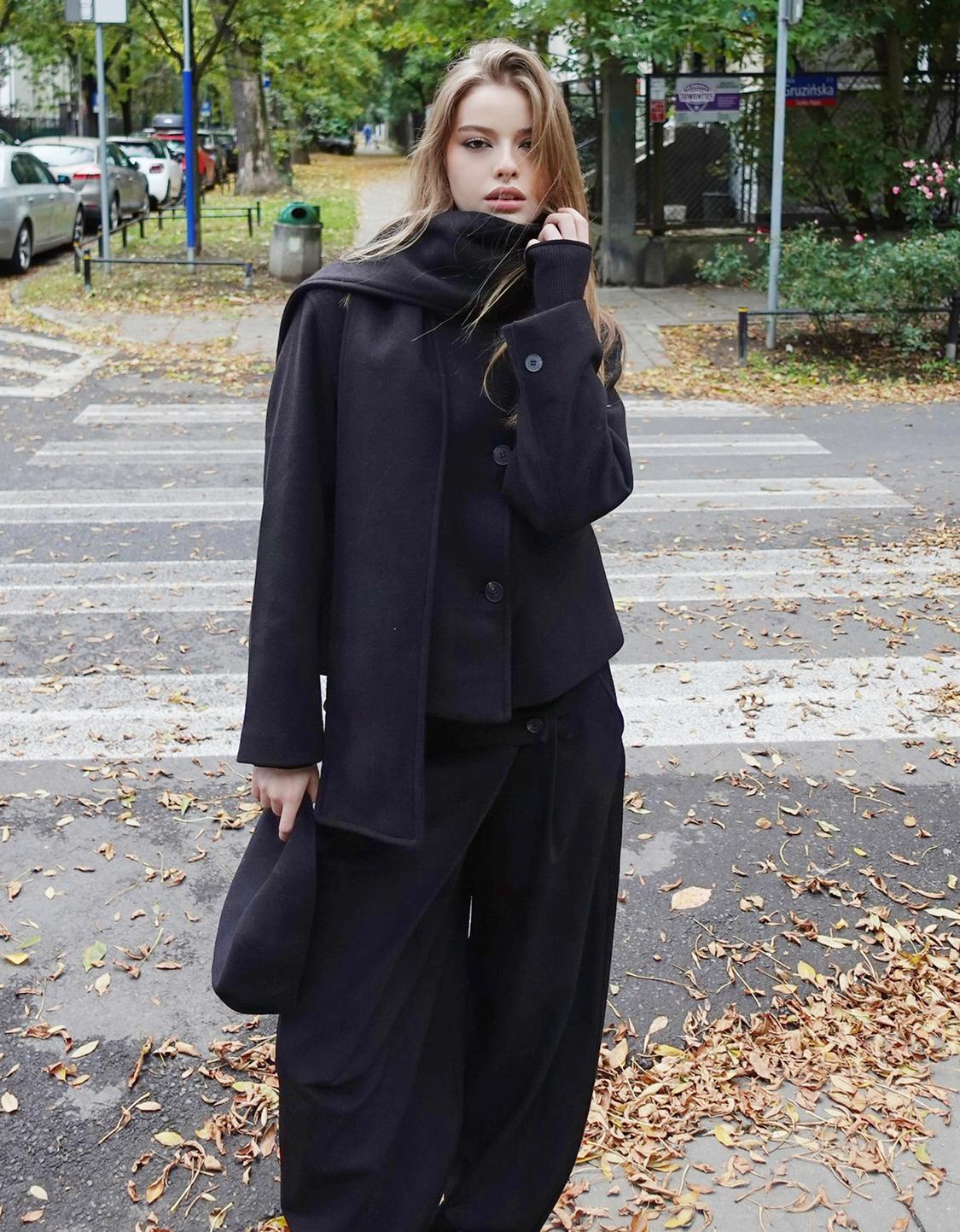 Soft jacket with scarf