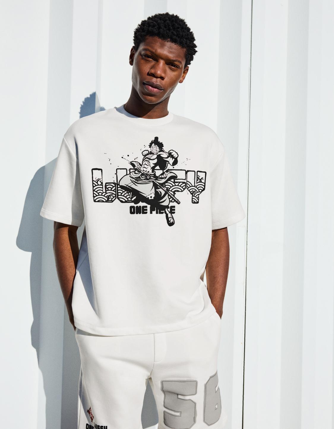 Camiseta One Piece felpa manga corta print