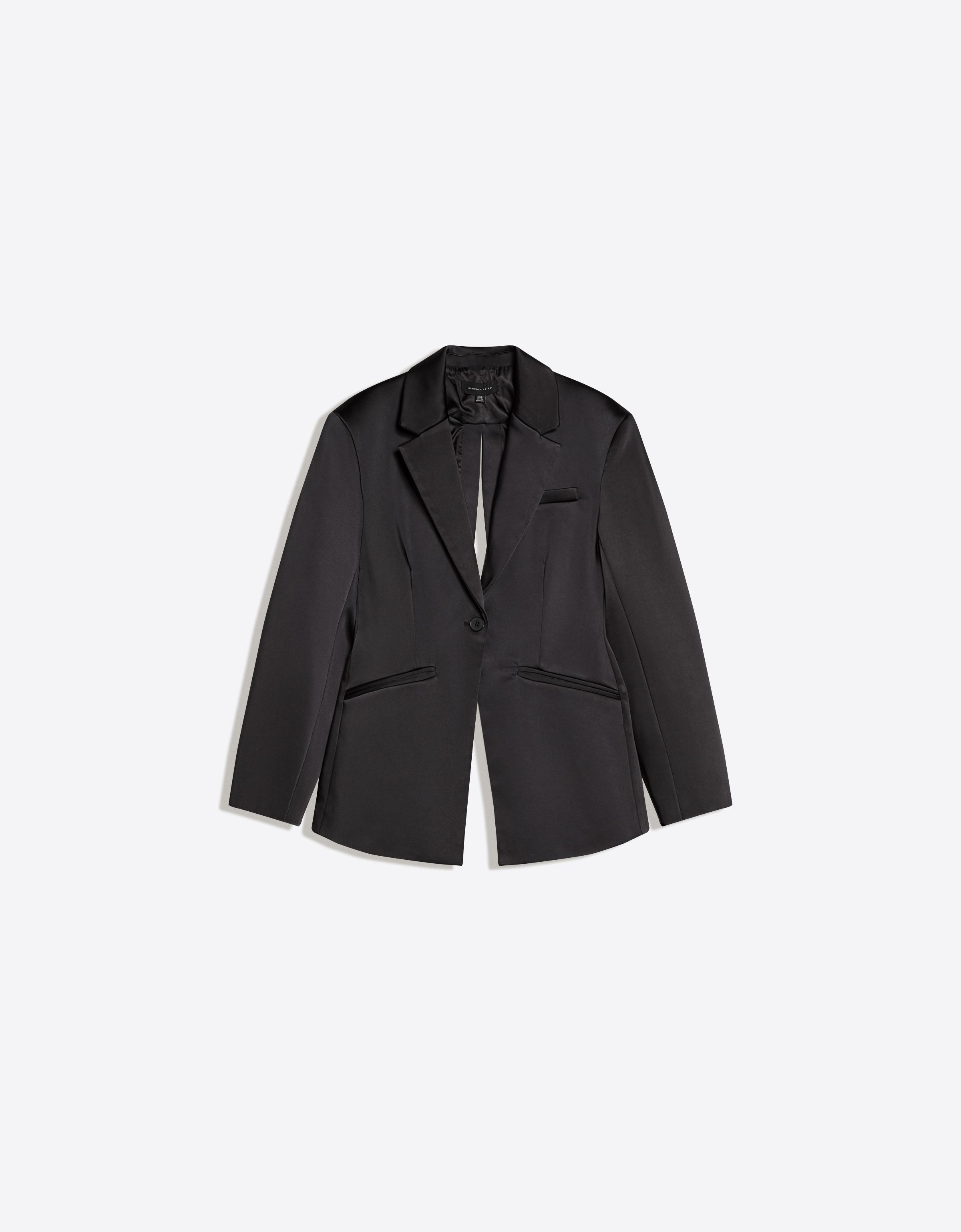 Fitted sateen blazer