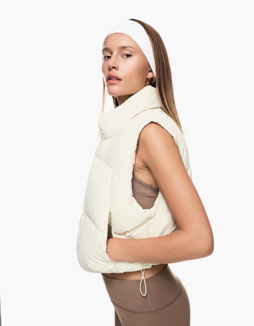 Gilet corto imbottito-Bianco-2