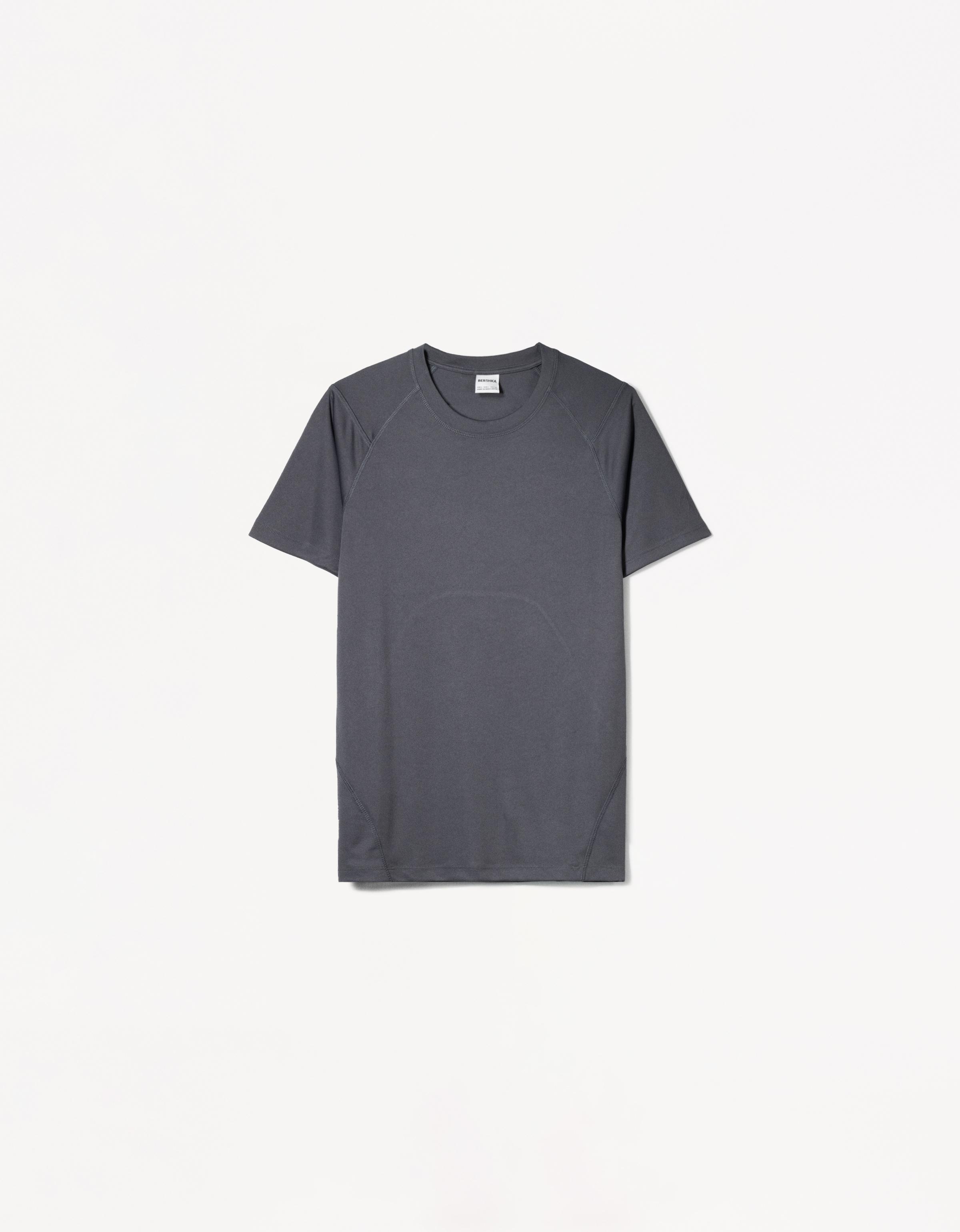 Bershka T-Shirt Im Slim-Fit Mit Kurzen Ärmeln Herren S Grau