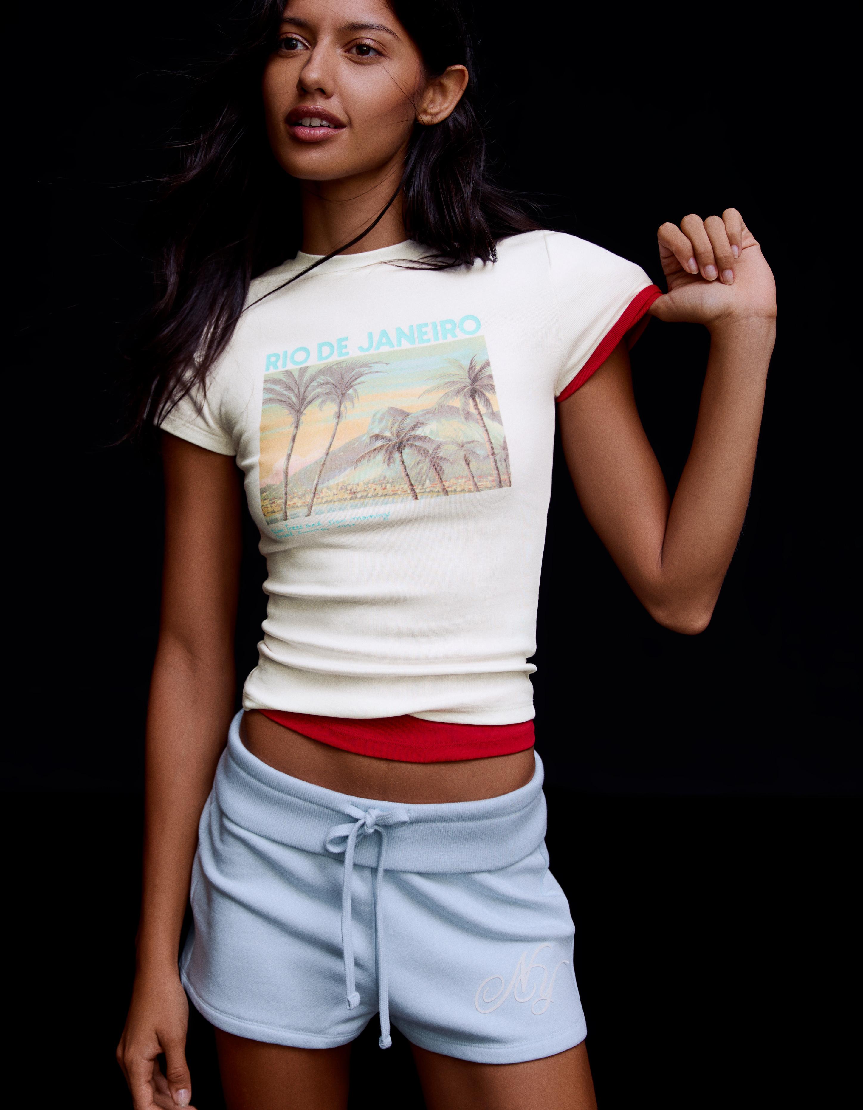 Fitted printed T-shirt — Off white