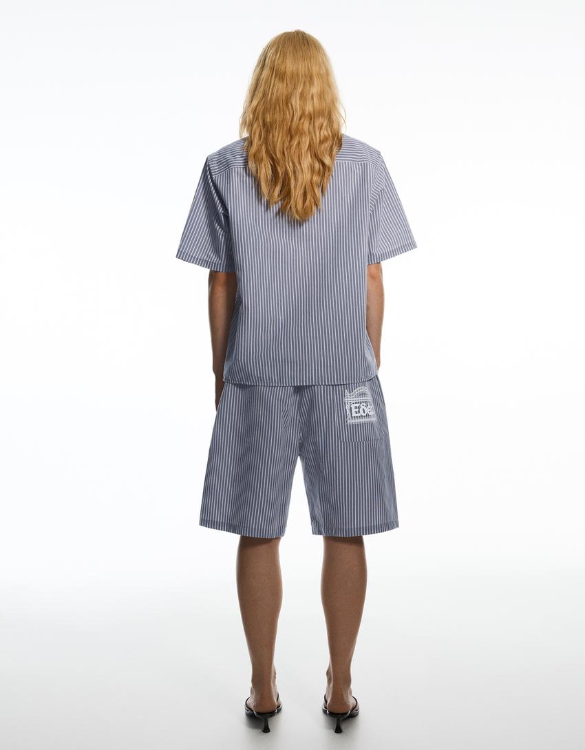 Kurzarmhemd ARIES X BERSHKA-Dunkelgrau