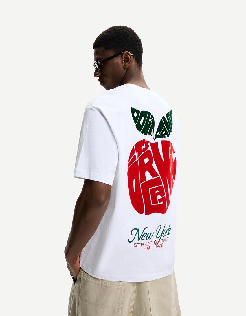 Kortærmet T-shirt med print-Hvid-1