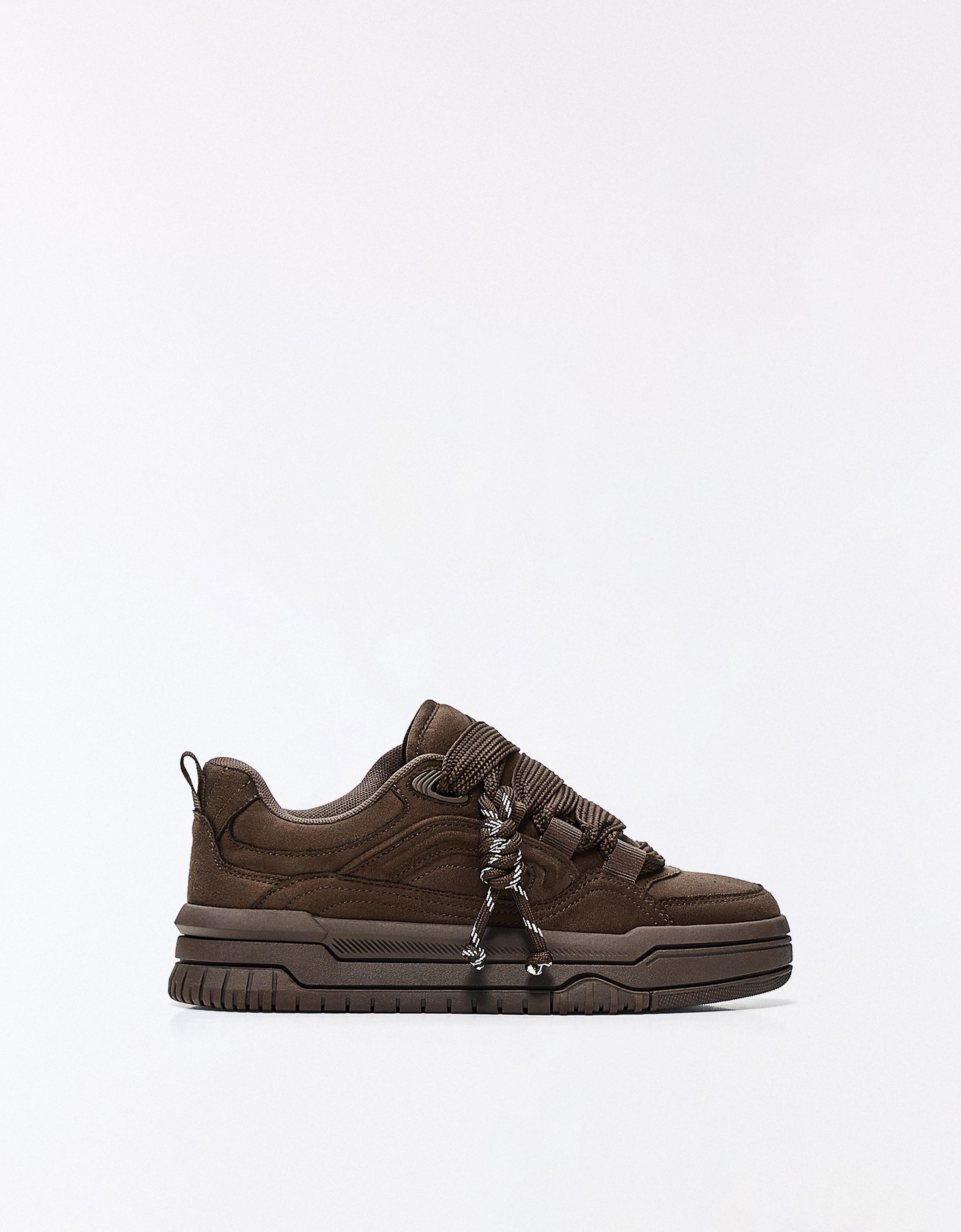 Chunky skate trainers — Brown