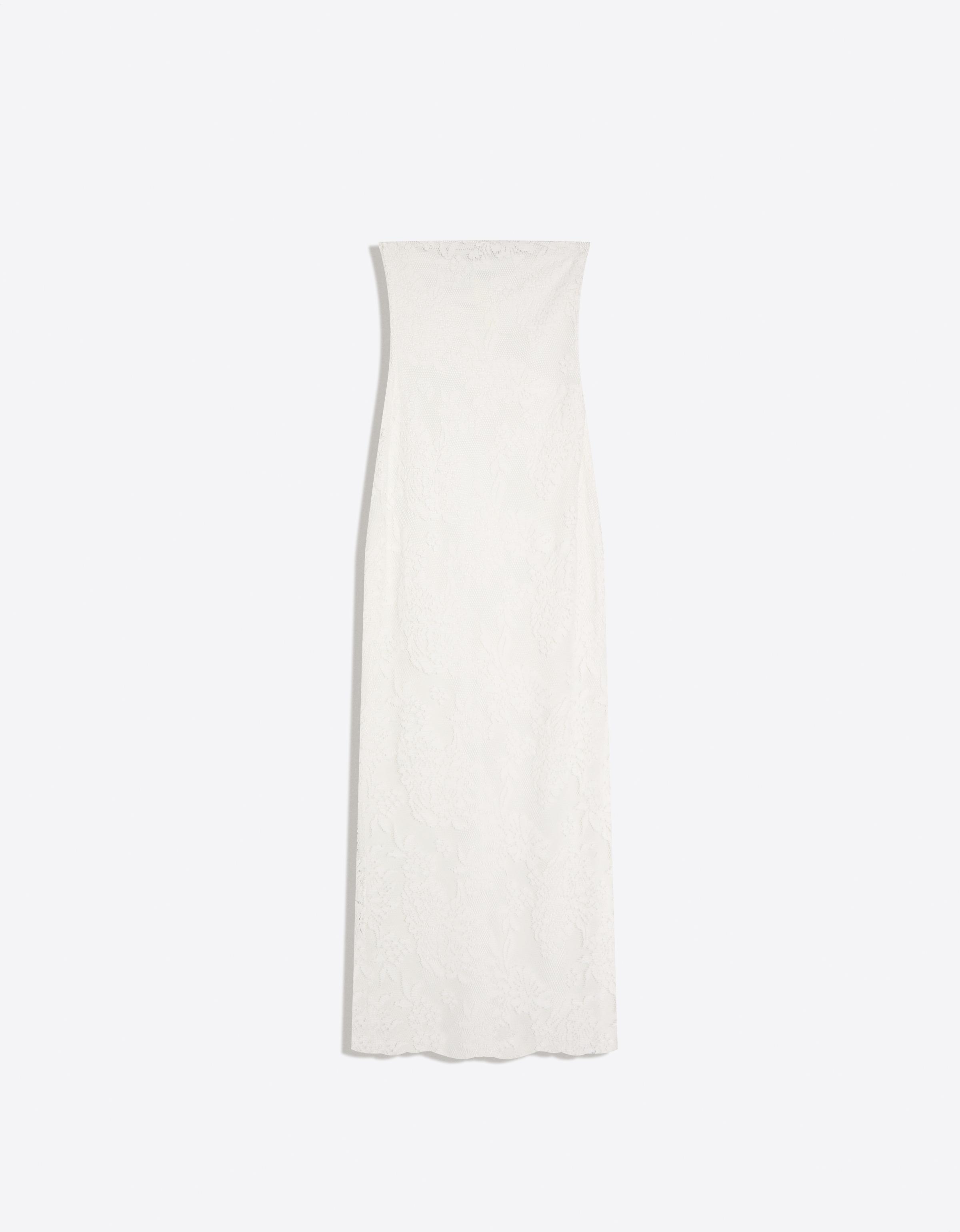 Rustic bandeau midi dress — Cream