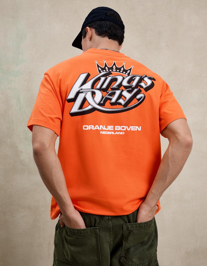 Oranje Koningsdag T-shirt met korte mouwen-Oranje