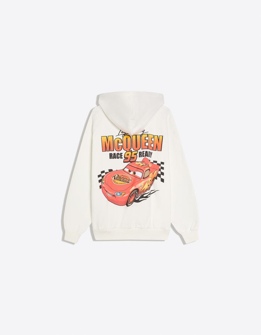 Cars print hooded sweatshirt-Off white