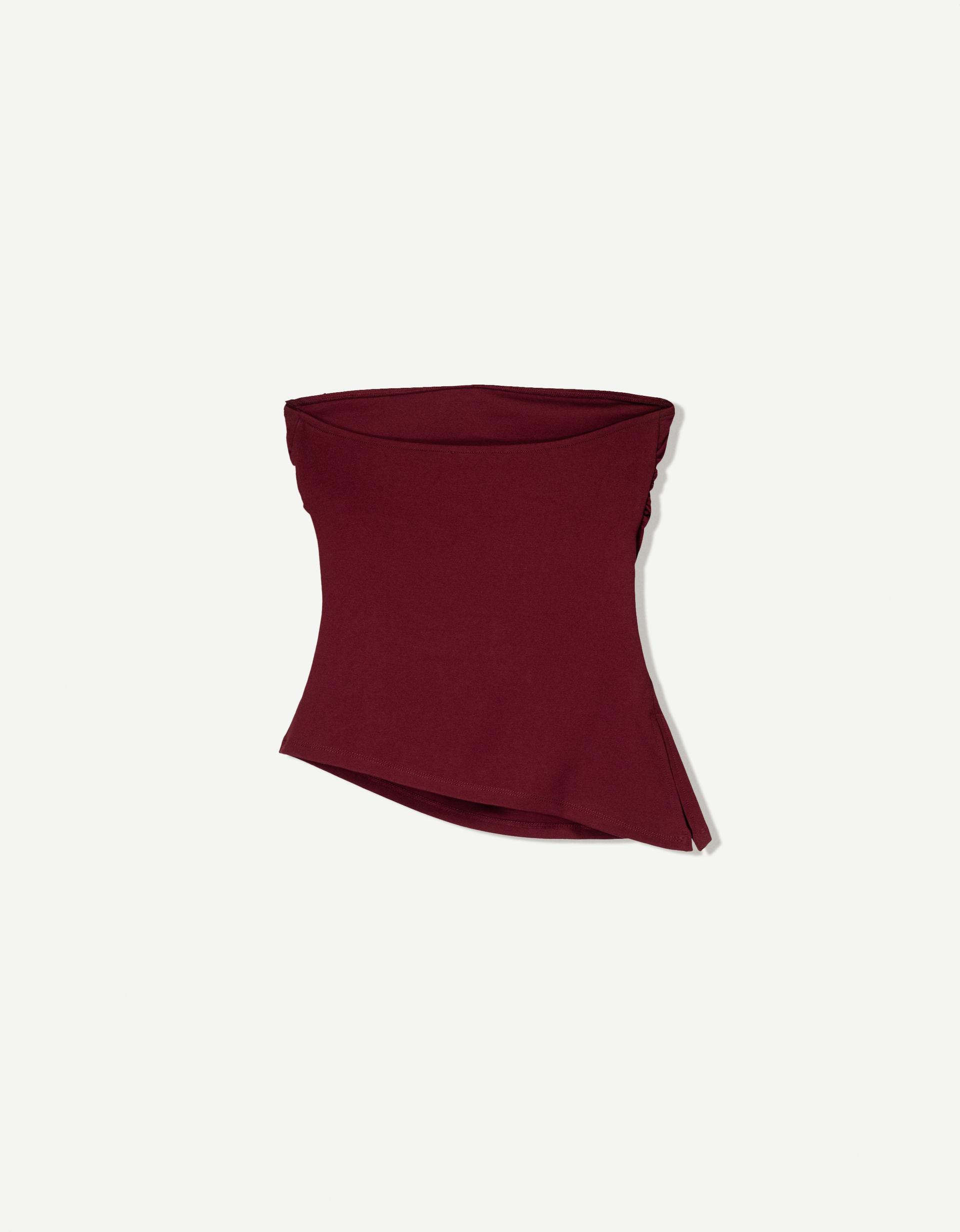 Bandeau top with gathered detail