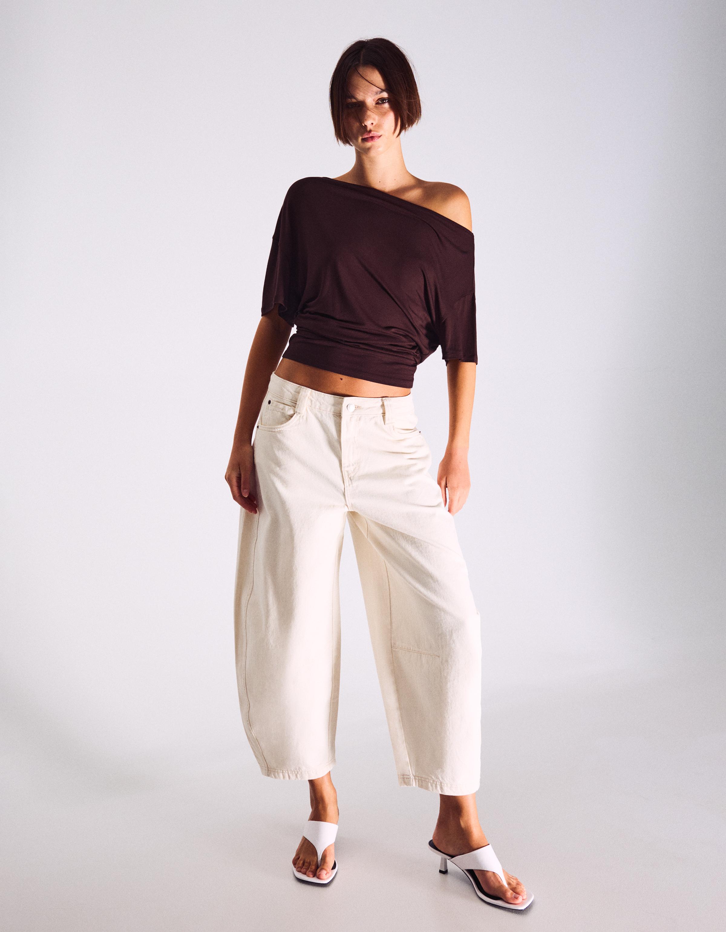 Asimetrik kısa kollu tişört - Görsel 255