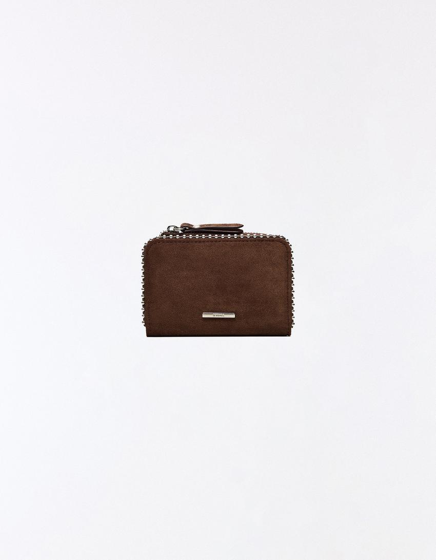Faux suede purse-Brown