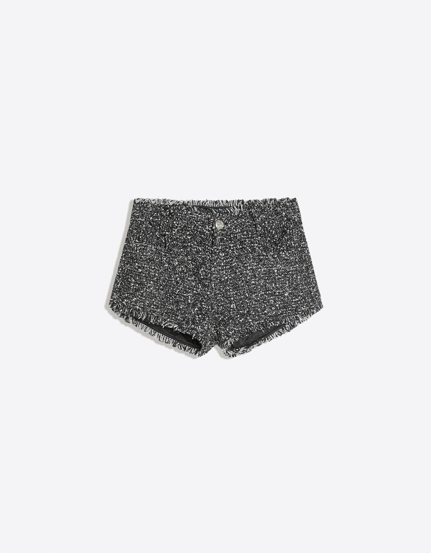 Shorts tejido estructura-Negro