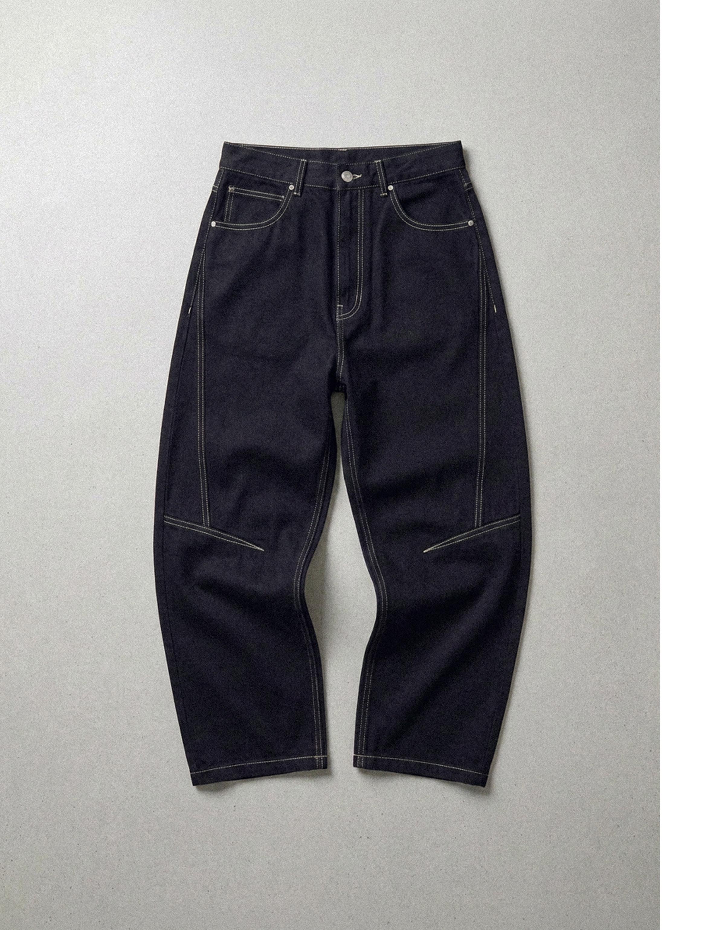 Balloon jeans with seam detail — Navy