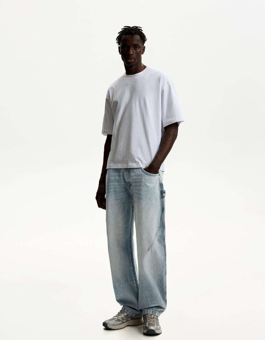 Balloon fit baggy jeans Jeans Men Bershka - Main Image