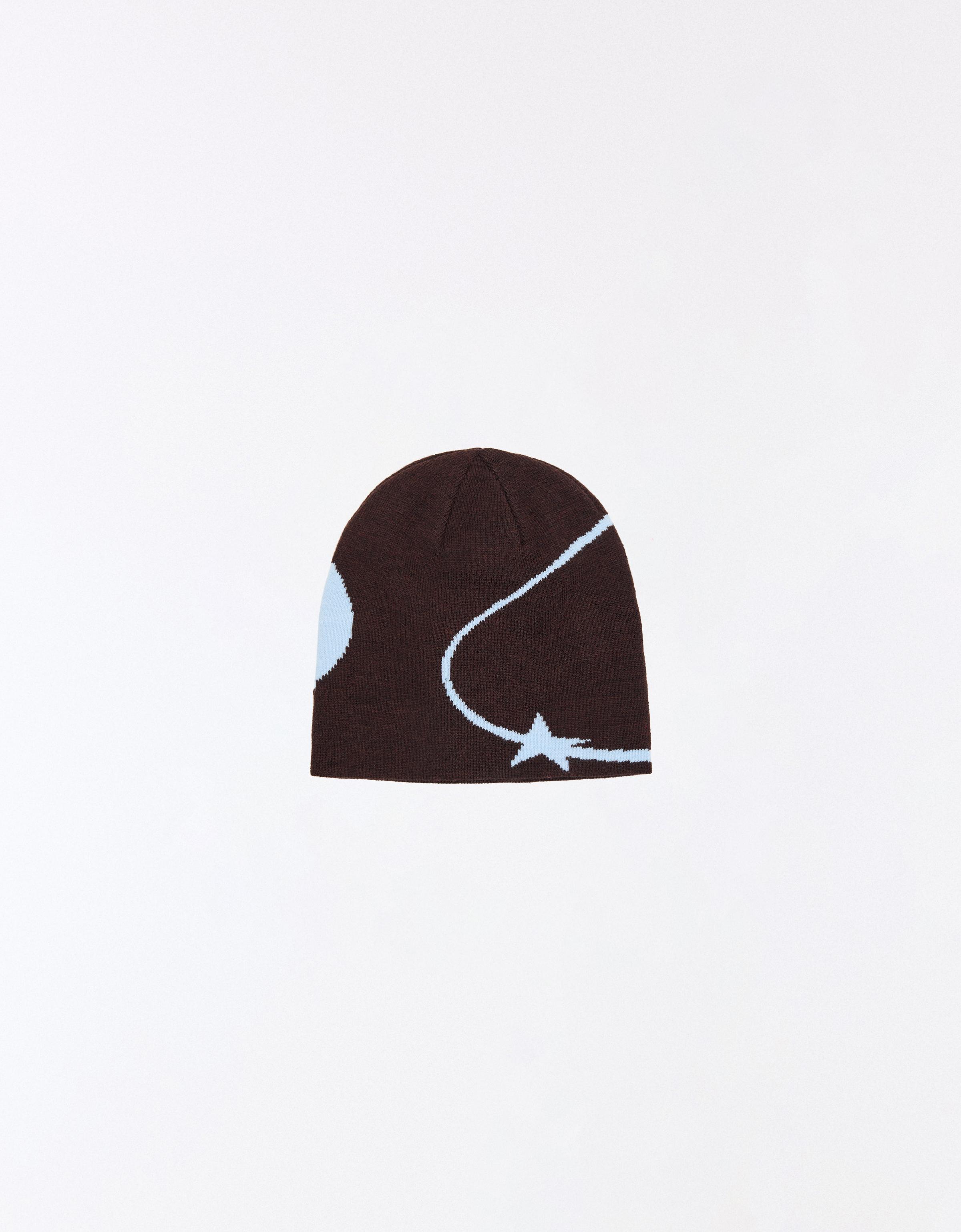 Graphic knit beanie — White