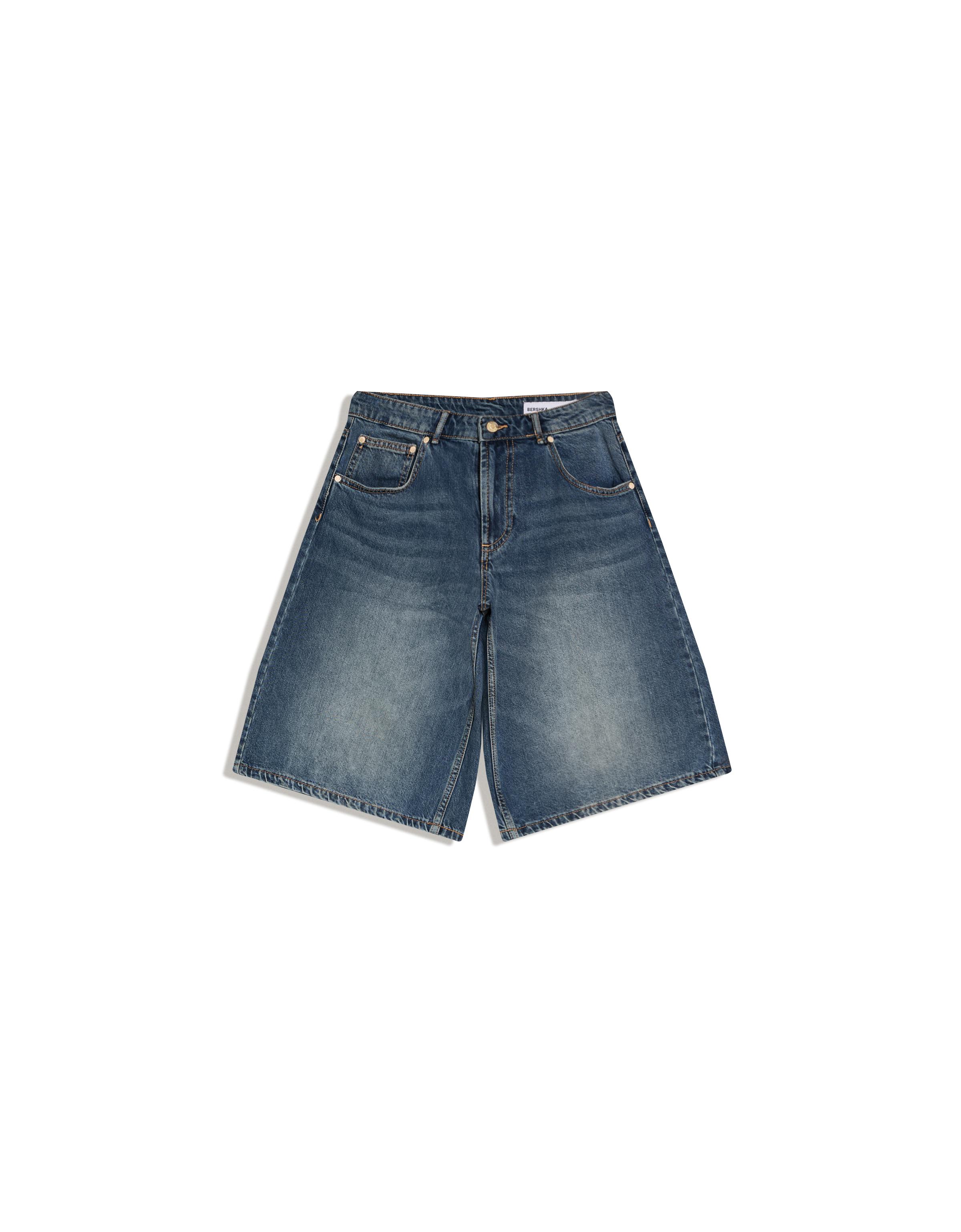 Baggy fit denim bermuda şort - Görsel 49