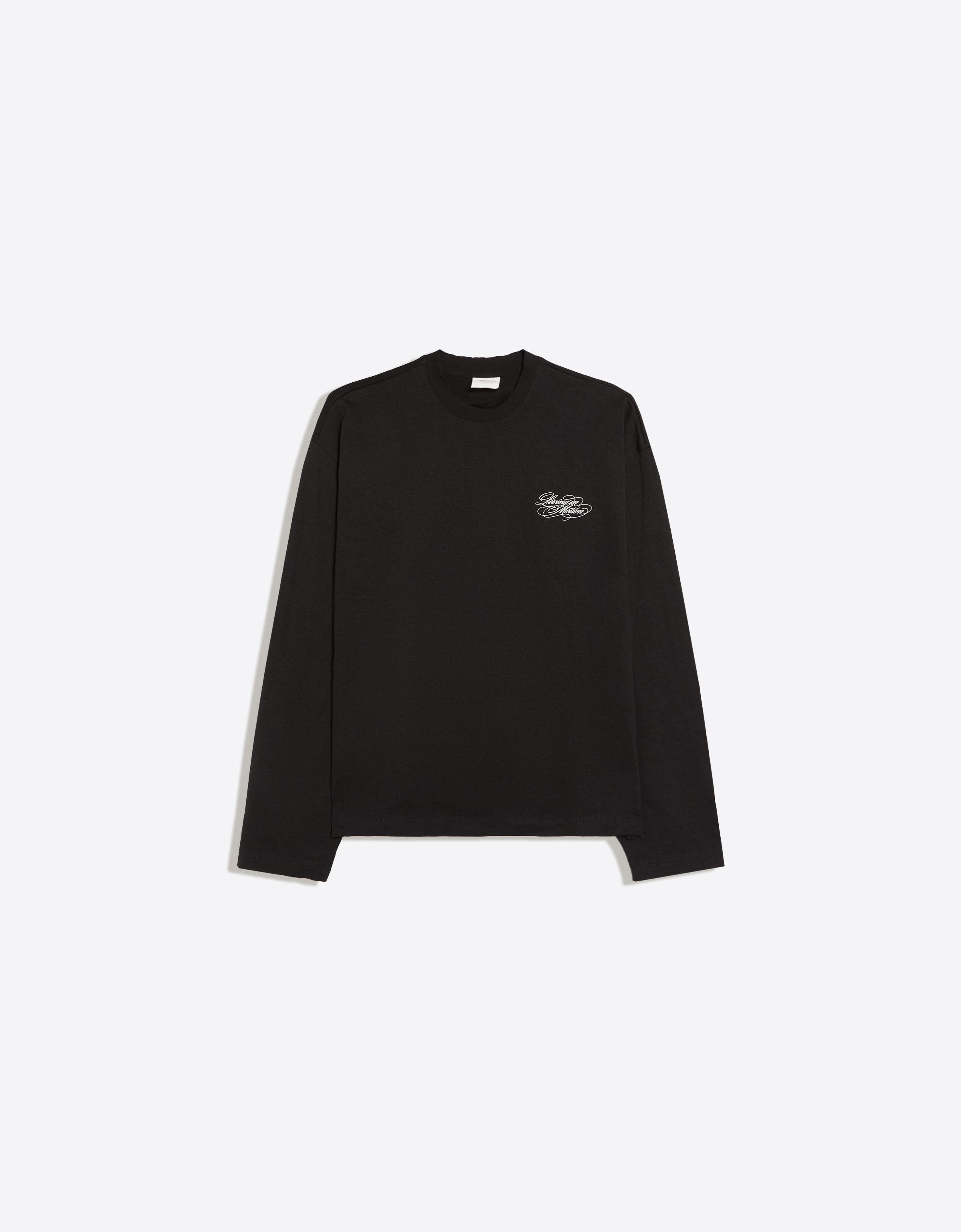 Stripe print long-sleeved T-shirt — Dark grey