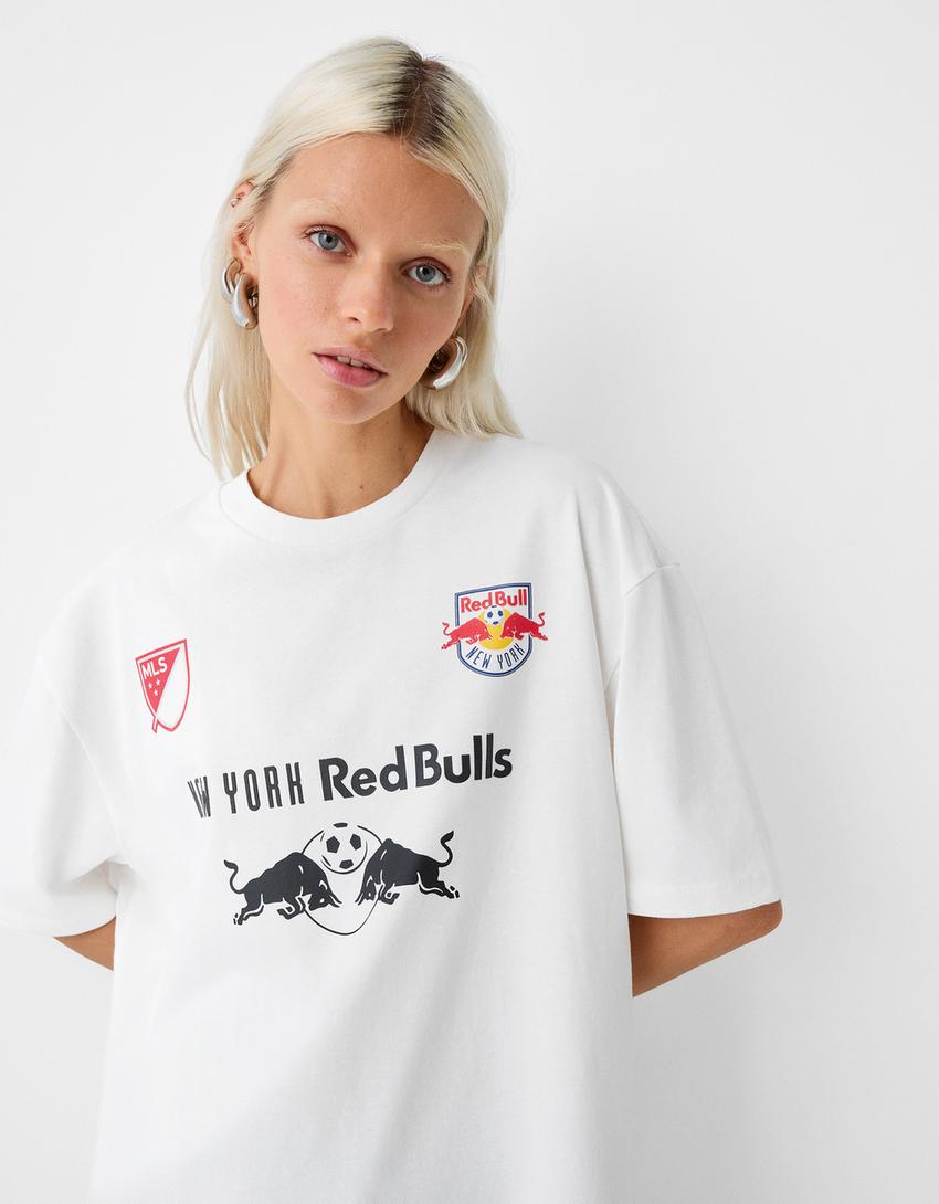 T-shirt New York Red Bulls boxy fit imprimé-Blanc-2