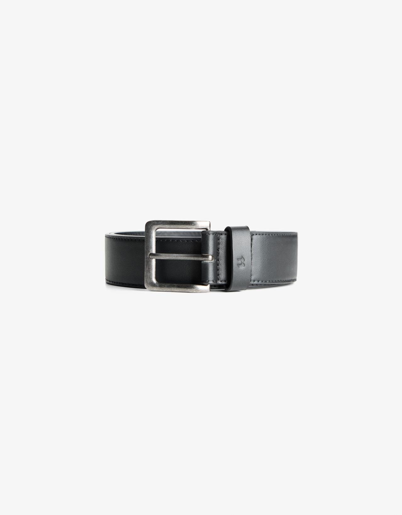 Wide leather effect belt — Black