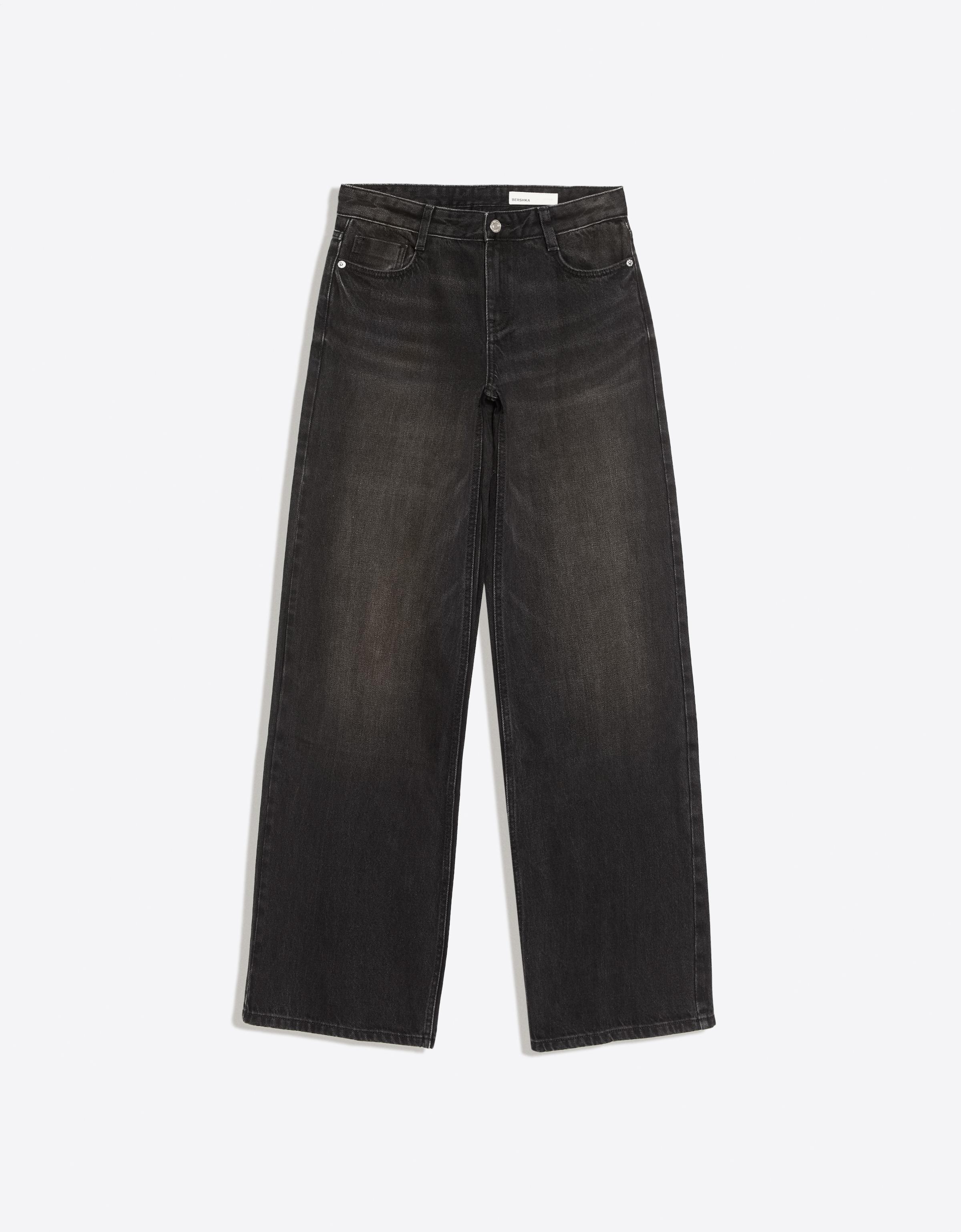 Low-rise wide-leg jeans — Black
