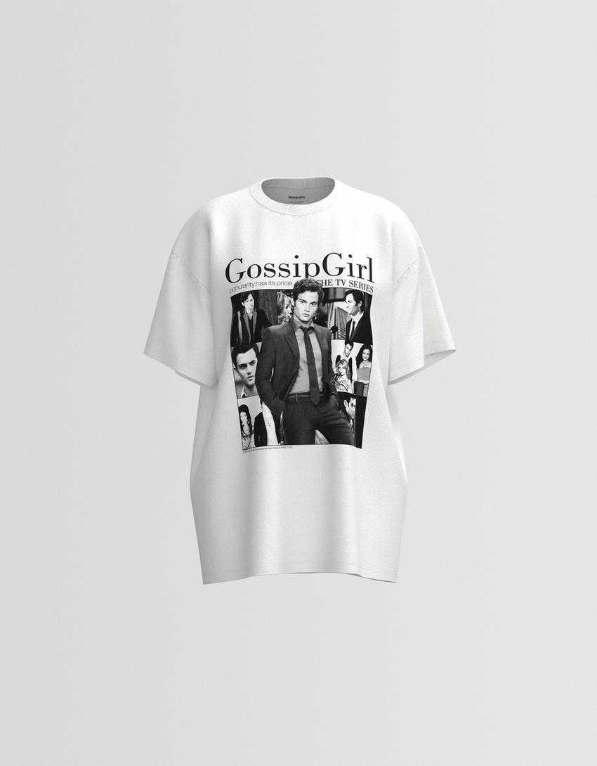 T-shirt Gossip Girl manga curta-Gelo-5