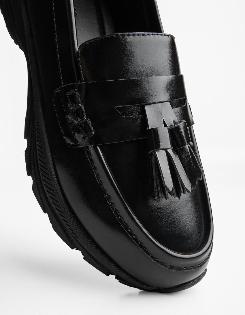 Loafers with sporty sole-BLACK-3