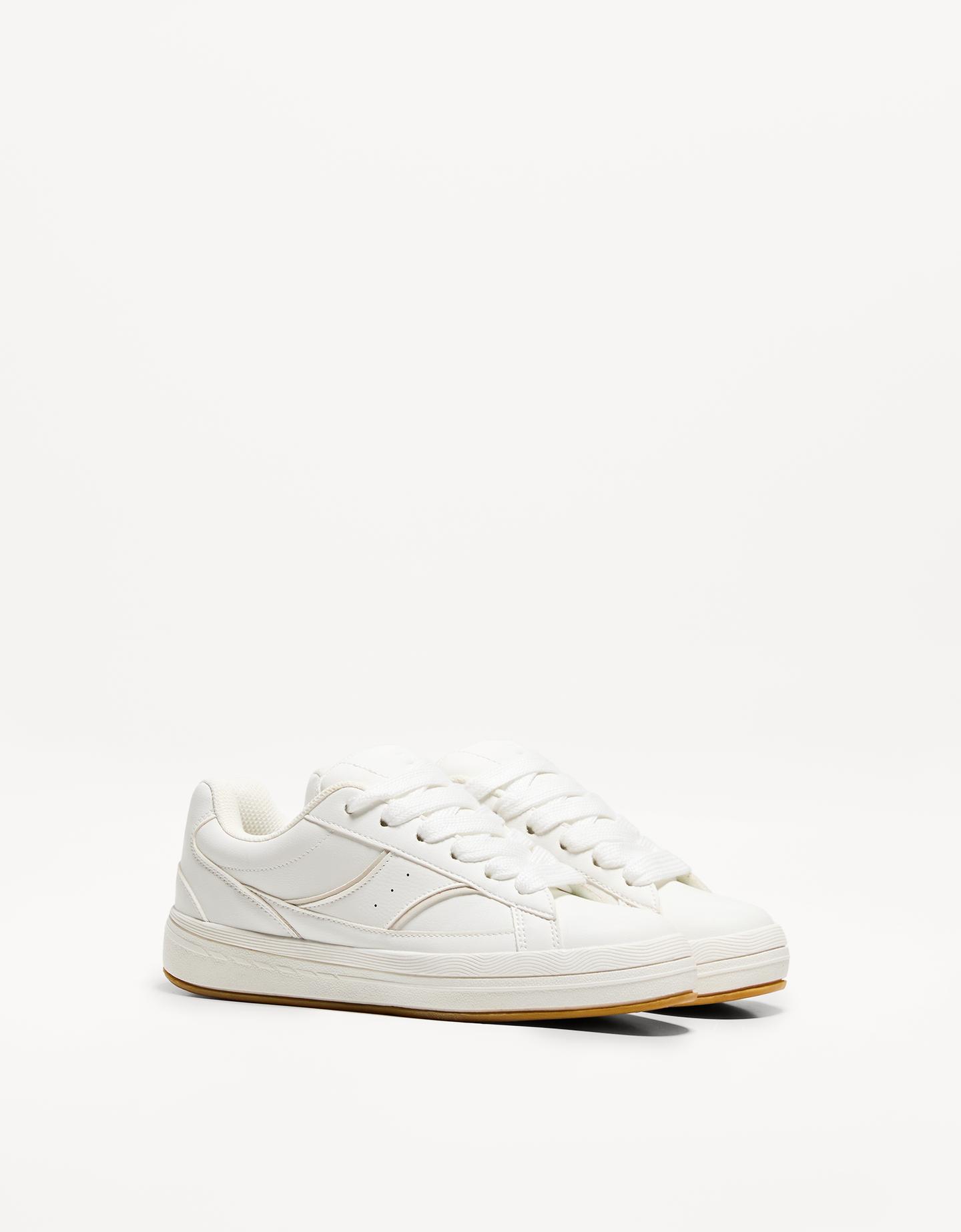 Bershka Skate-Sneaker Damen 38 Weiss günstig online kaufen