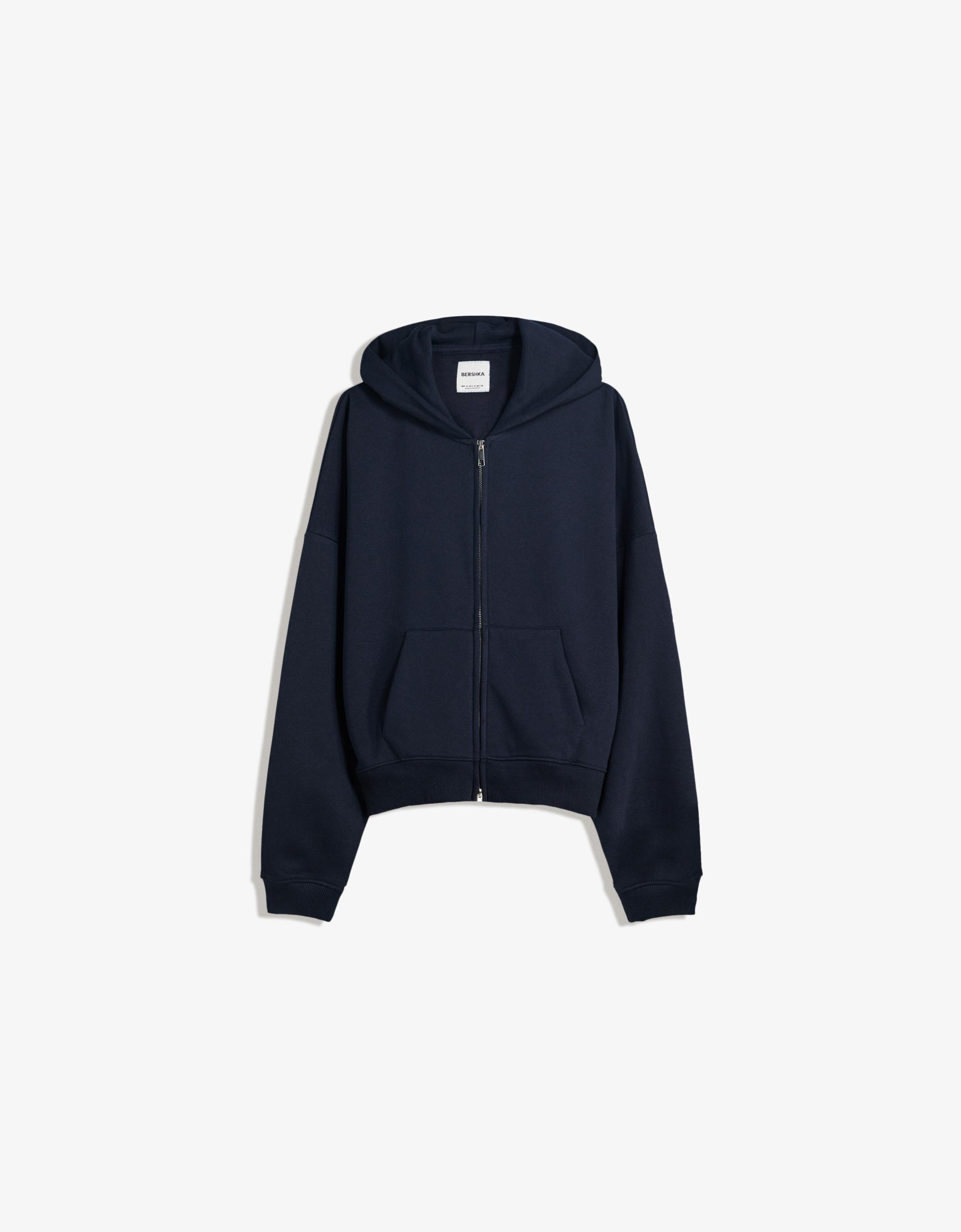 Kapüşonlu oversize fermuarlı sweatshirt - Görsel 108