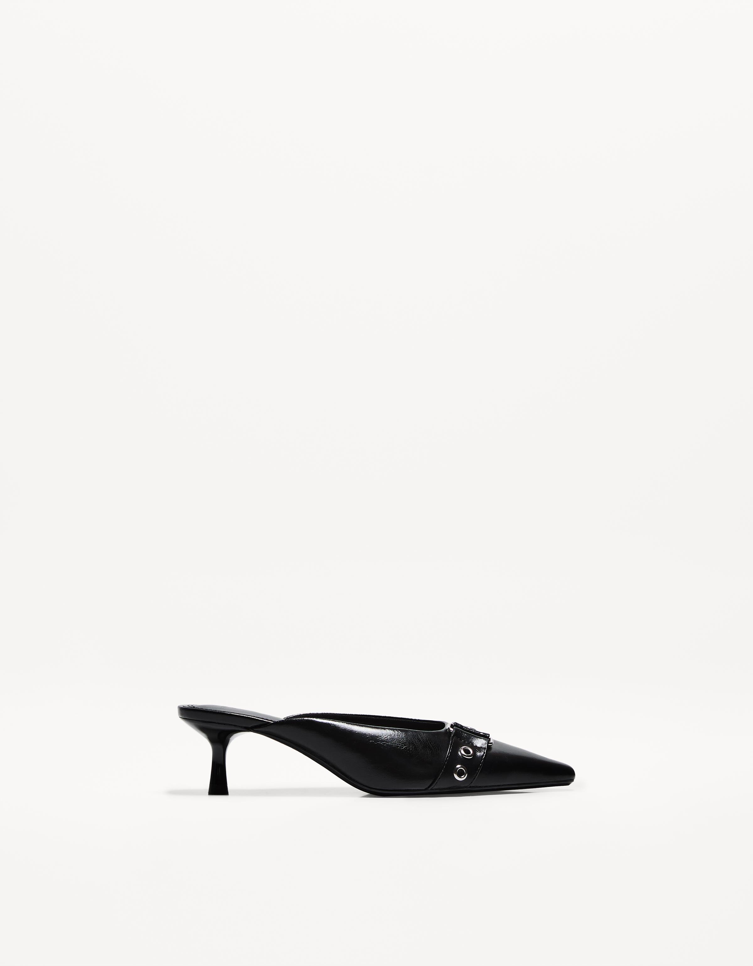 Bershka Absatzschuhe Mit Kitten-Heels Und Schnallen Damen 35 Schwarz