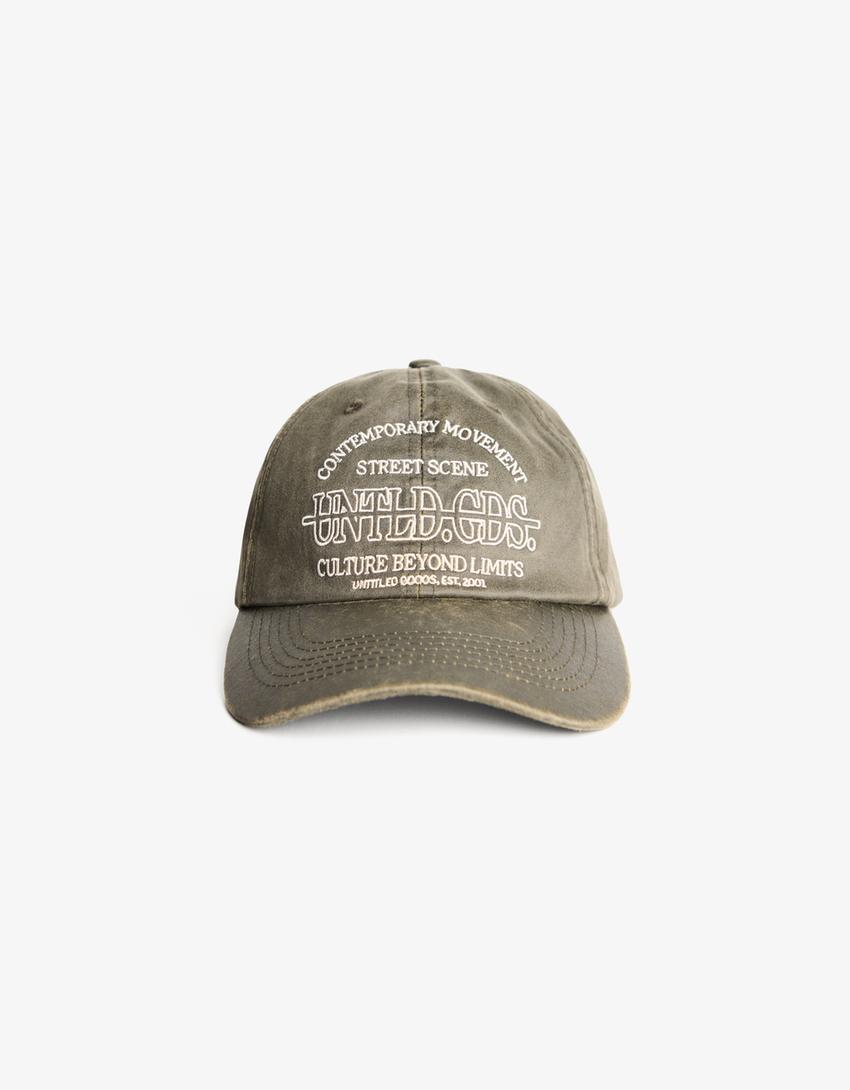 Gorra encerada bordada-Gris