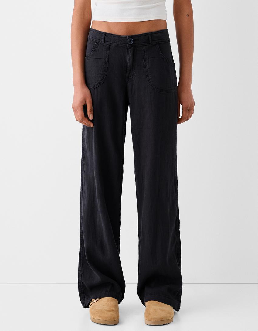 سروال ريفي فضفاض-كحلي-1