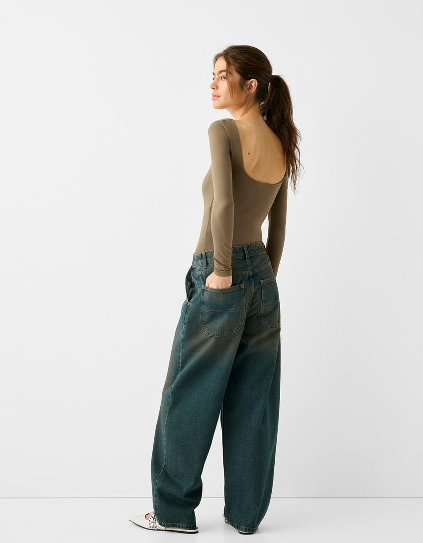 بودي بأكمام طويلة-كاكي-1