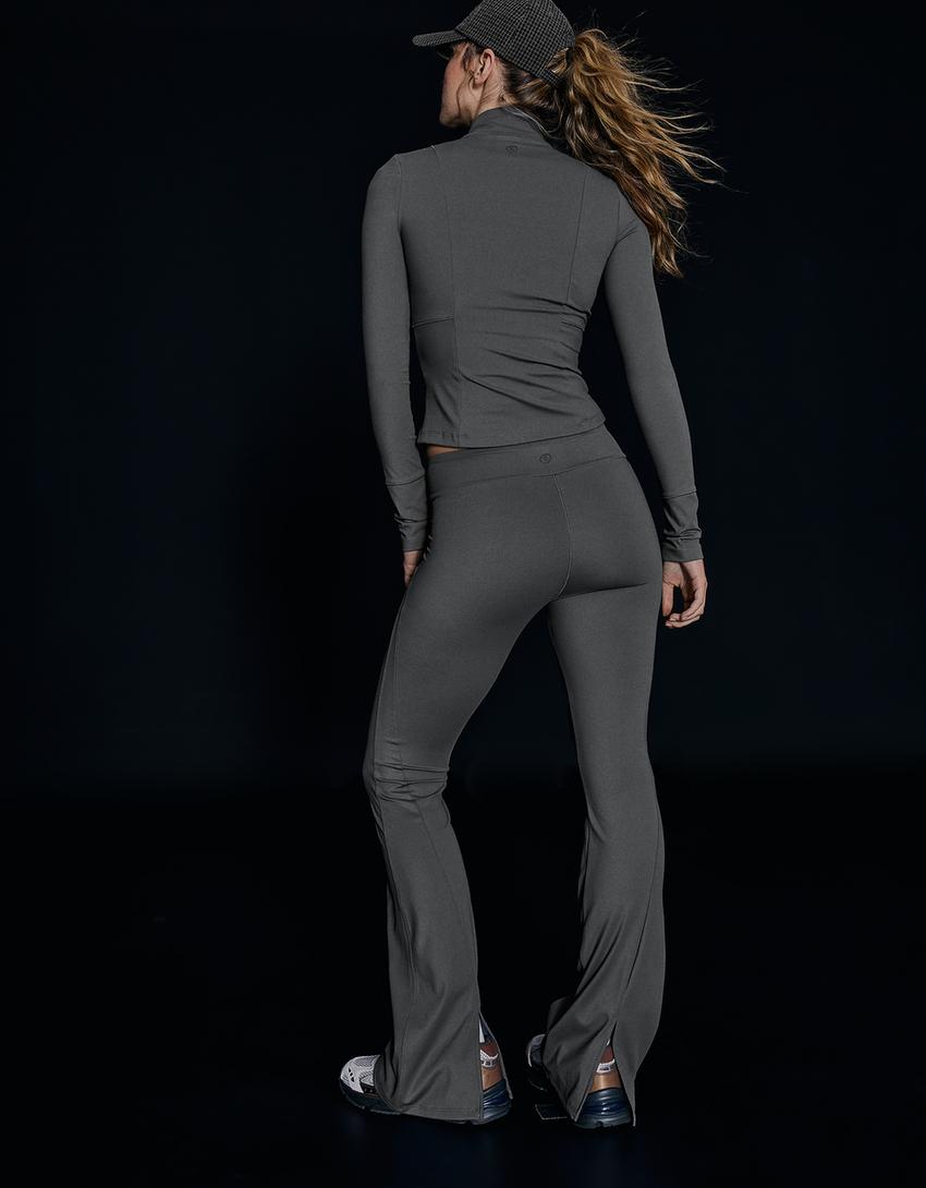 Breathable & Quick-dry flared technical fabric trousers-Graphite