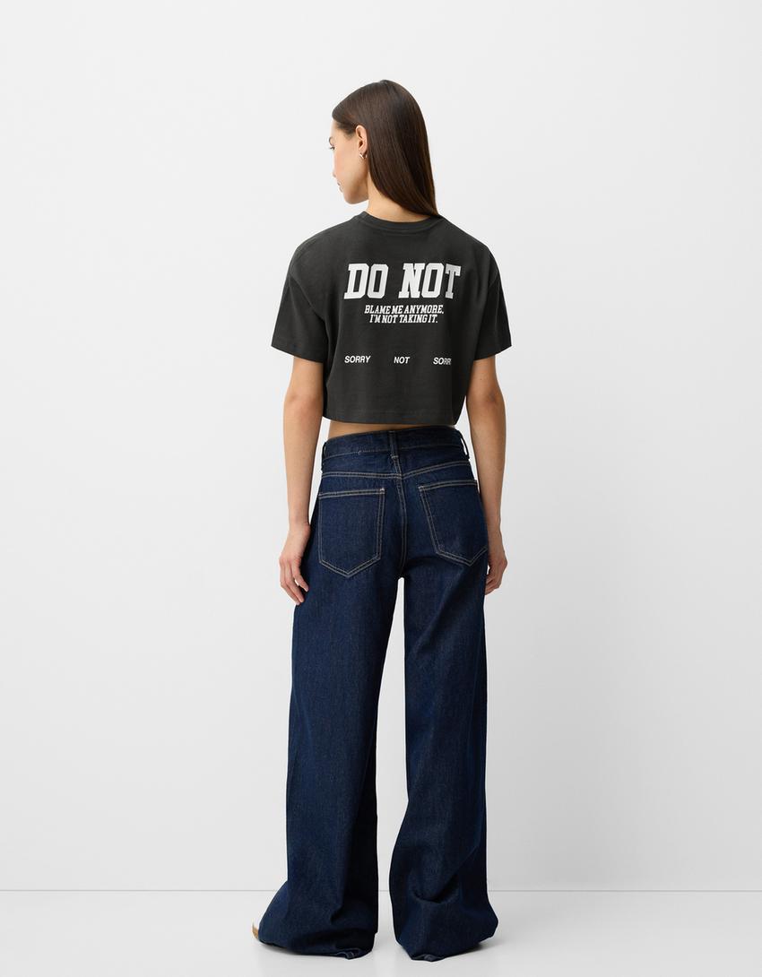 Camiseta manga corta print-Negro-1