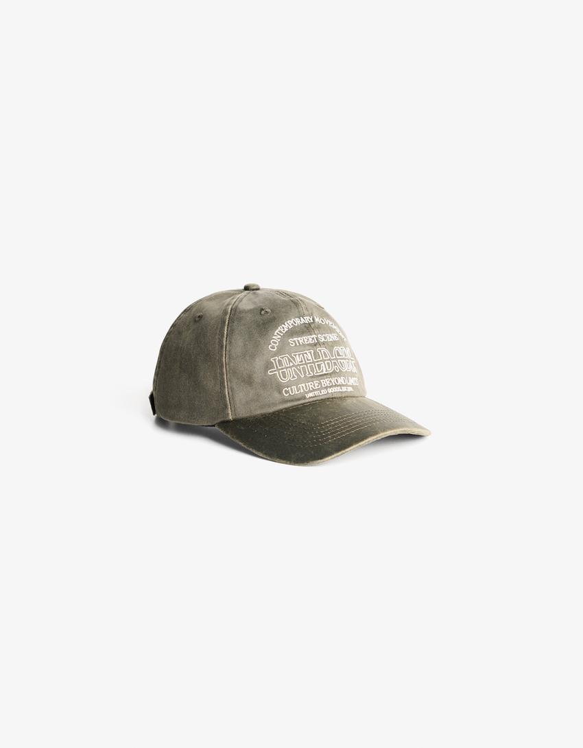Gorra encerada bordada-Gris