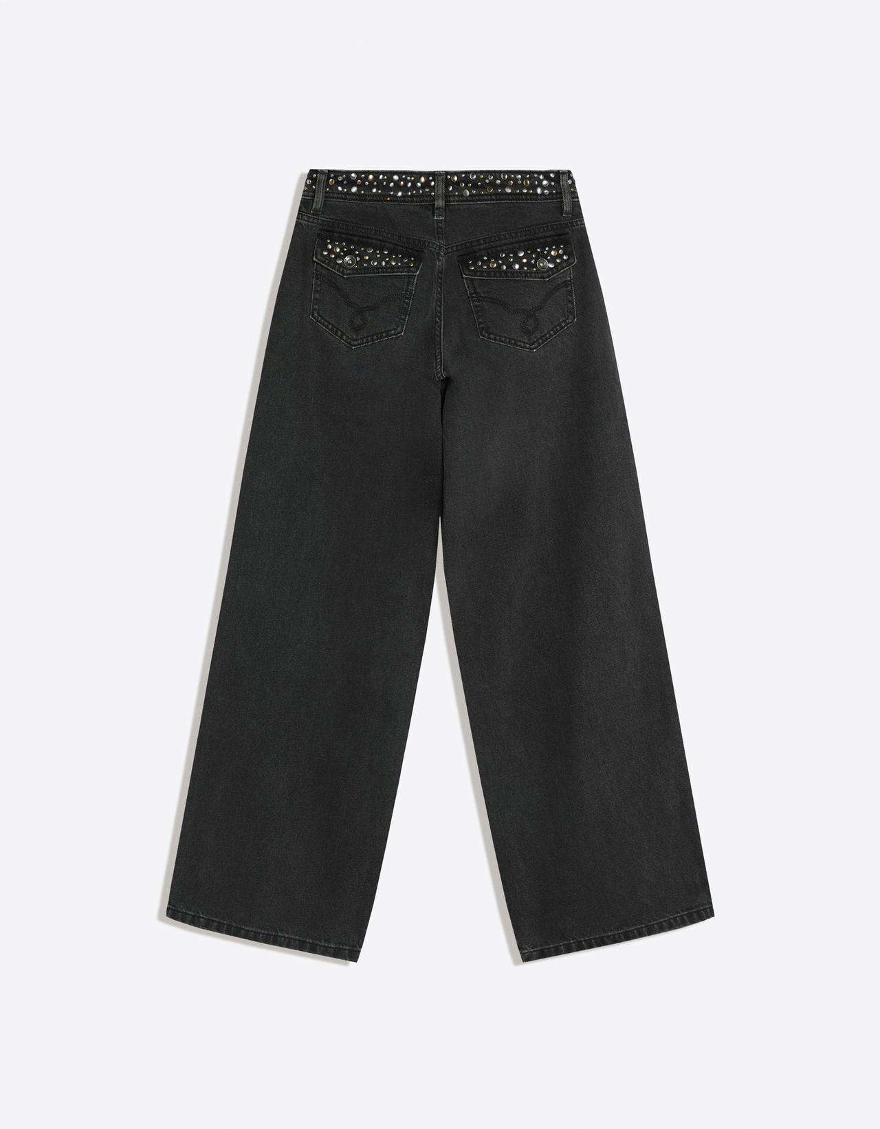 Straight-leg studded trousers — Grey