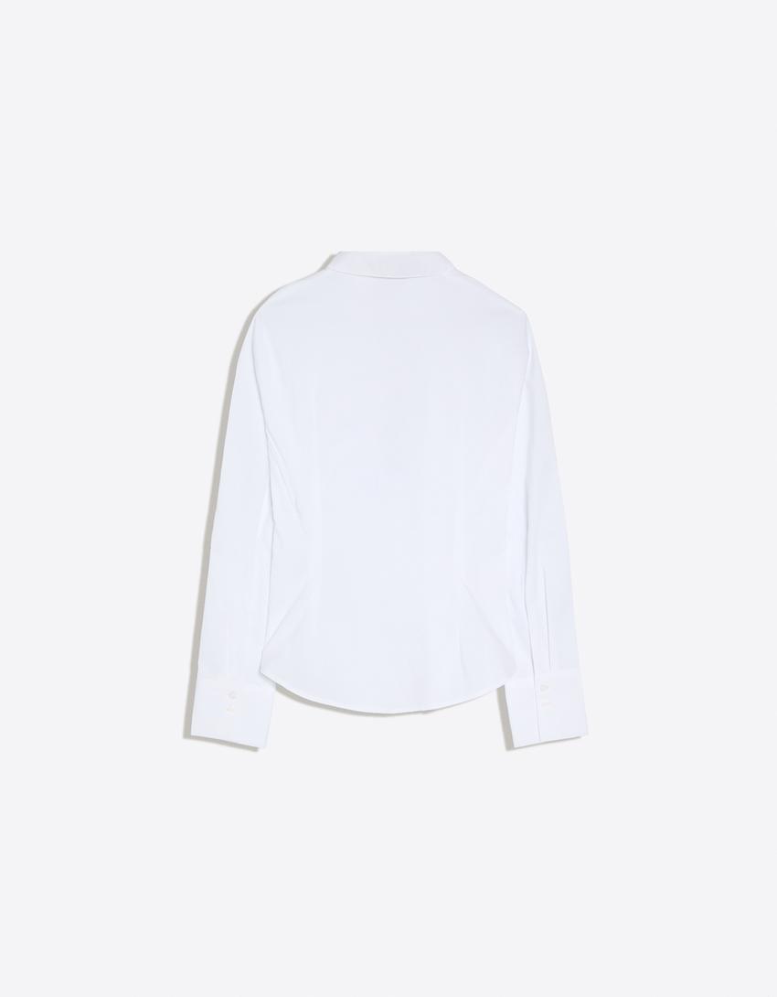 Fitted long sleeve shirt-White