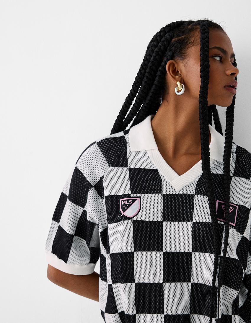 T-shirt polo Inter Miami CF carreaux-Noir-2