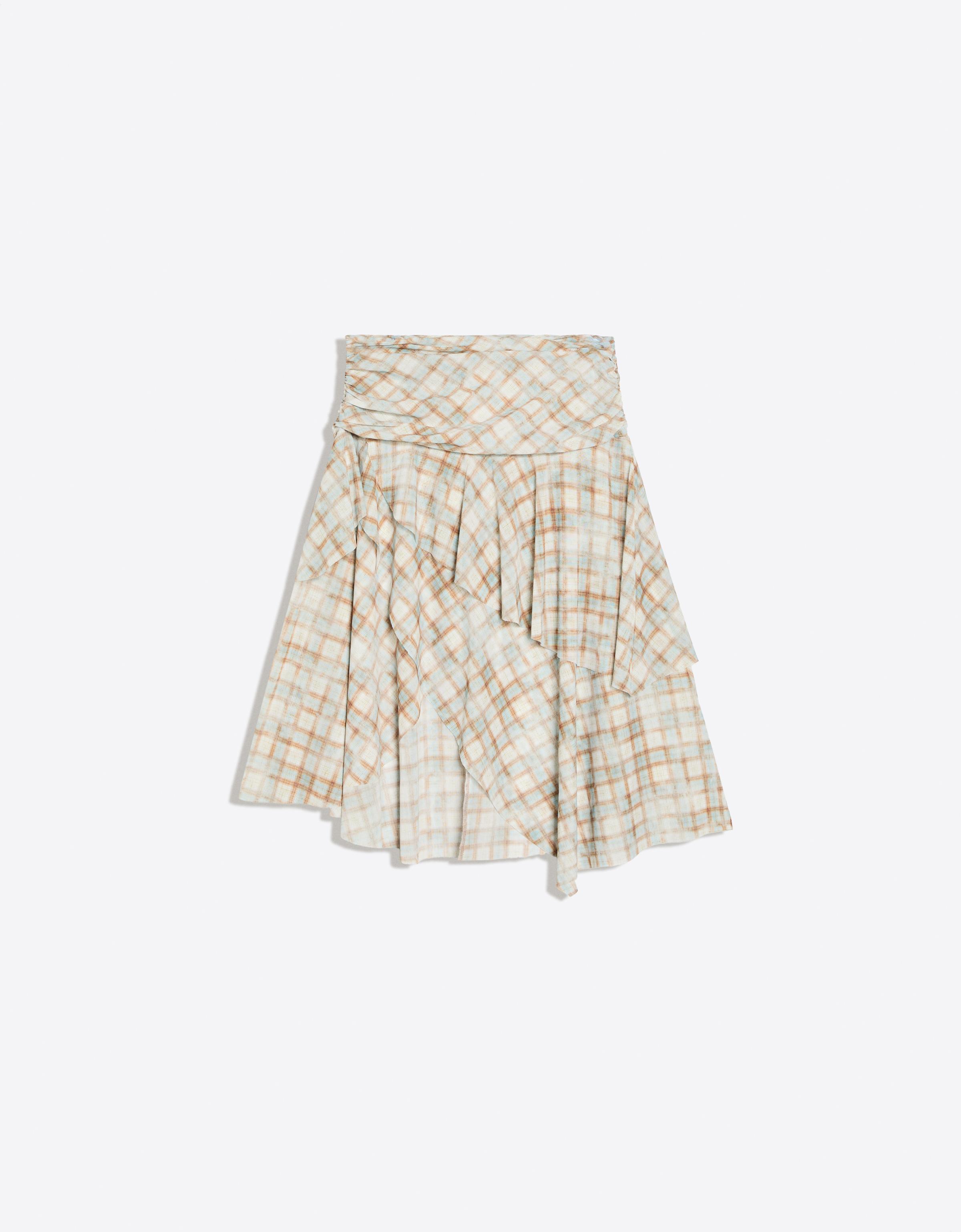 Checked midi skirt — Light blue