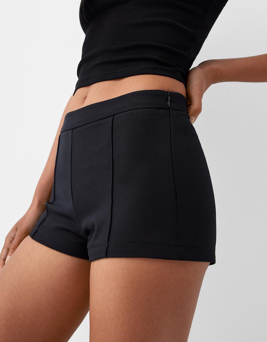 Fitted mini shorts-Black