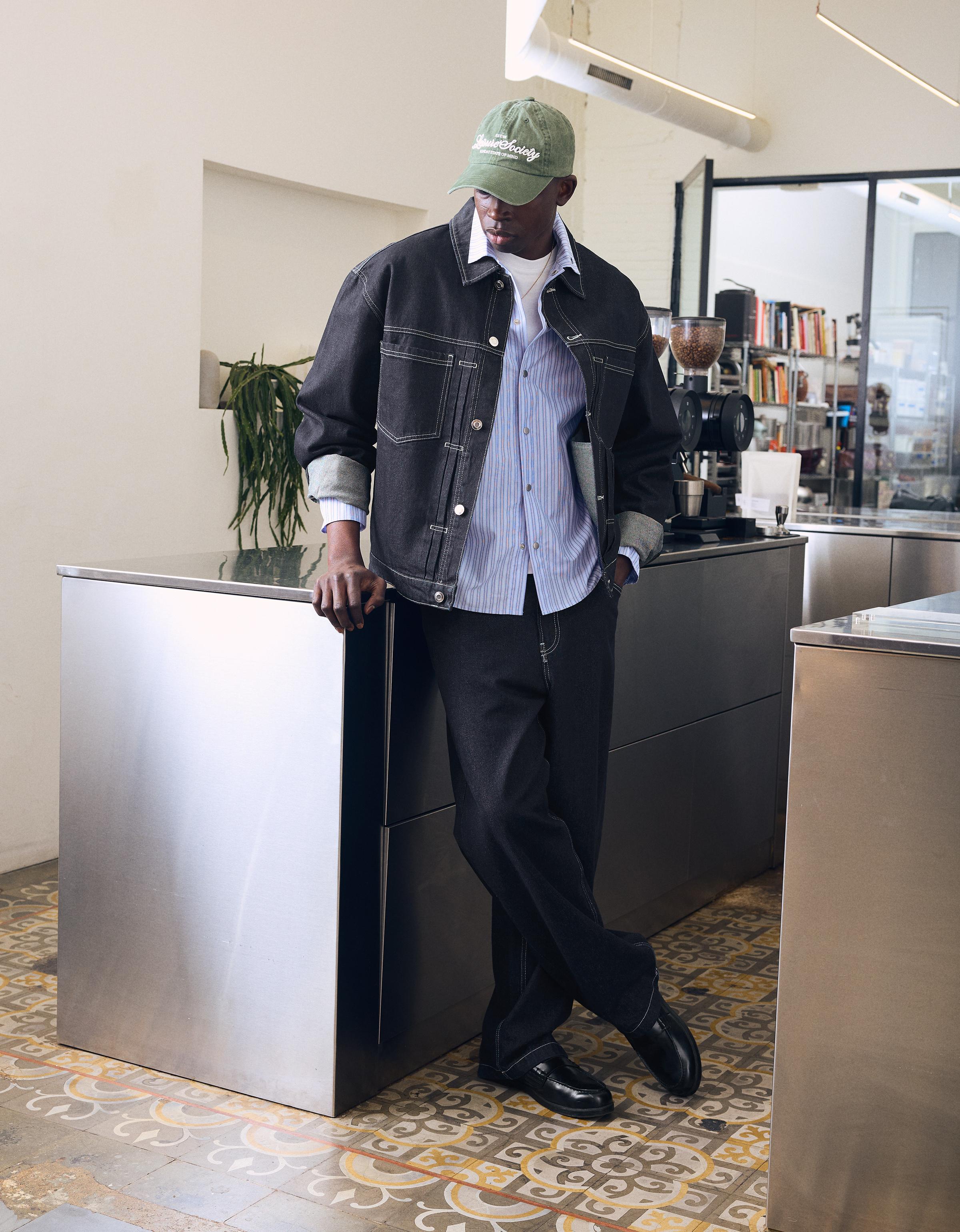 Uzun kollu nakışlı boxy fit gömlek - Görsel 17