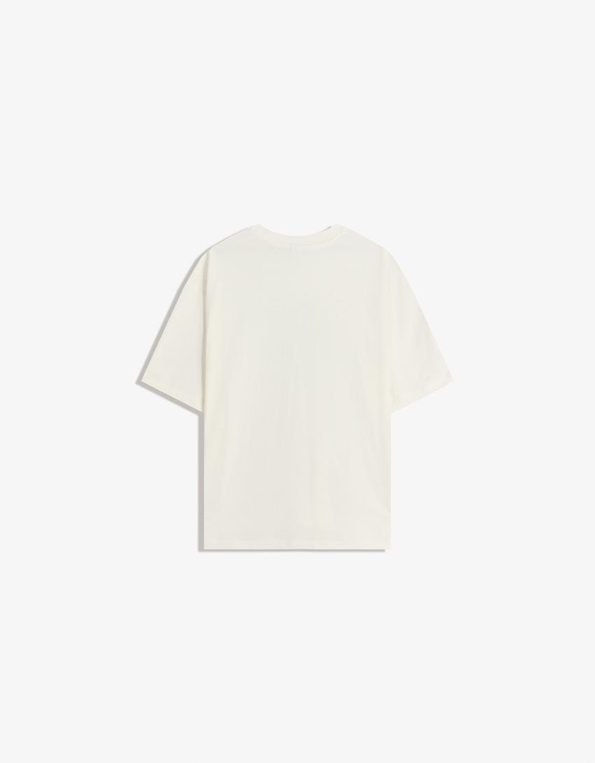 Short sleeve T-shirt with print-Off white-5