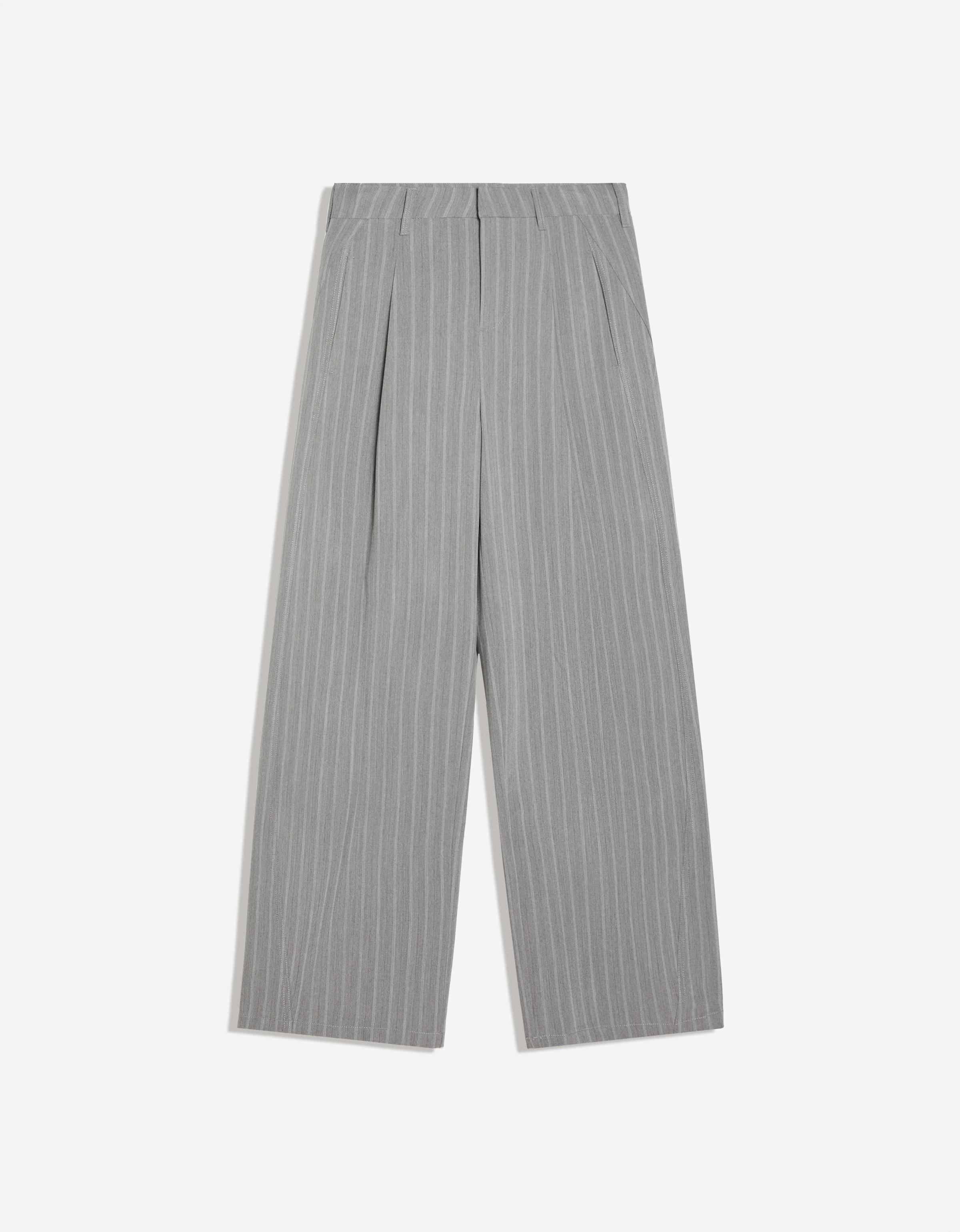 Double-fabric darted trousers — Grey