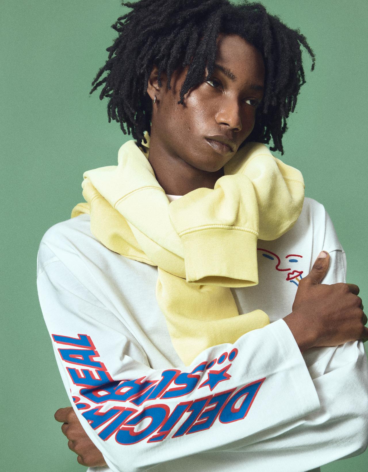 Long sleeve boxy print JUN IONEDA T-shirt — White
