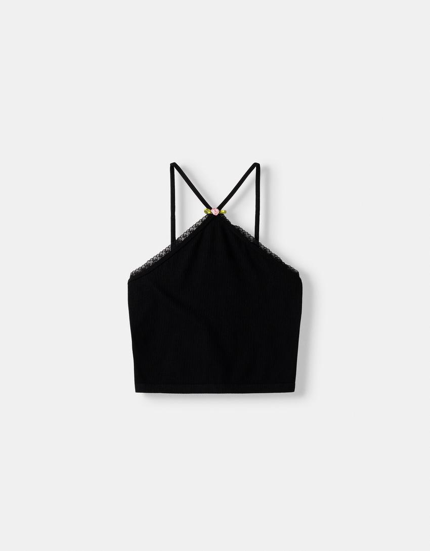 Top seamless halter-Noir-4